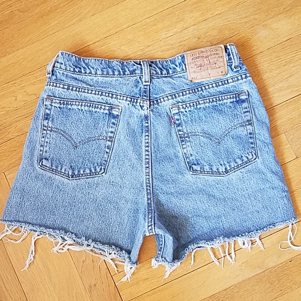 Levi's 512 vintage high rise cut off jean shorts